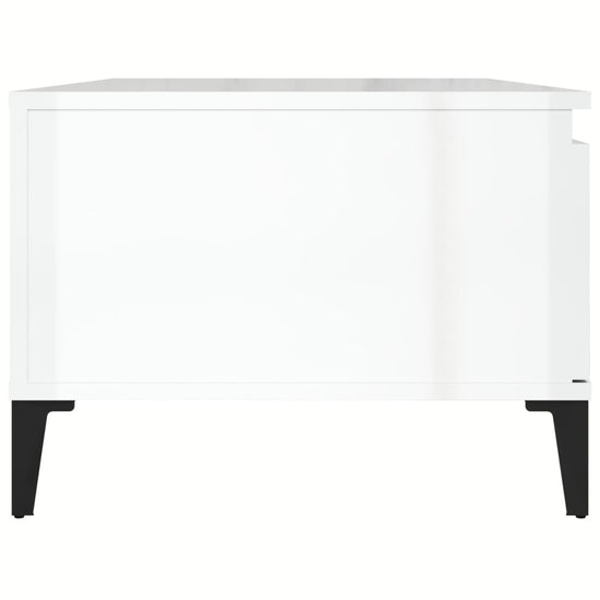 Salontafel 90x50x36,5 cm bewerkt hout hoogglans wit MeubelReus