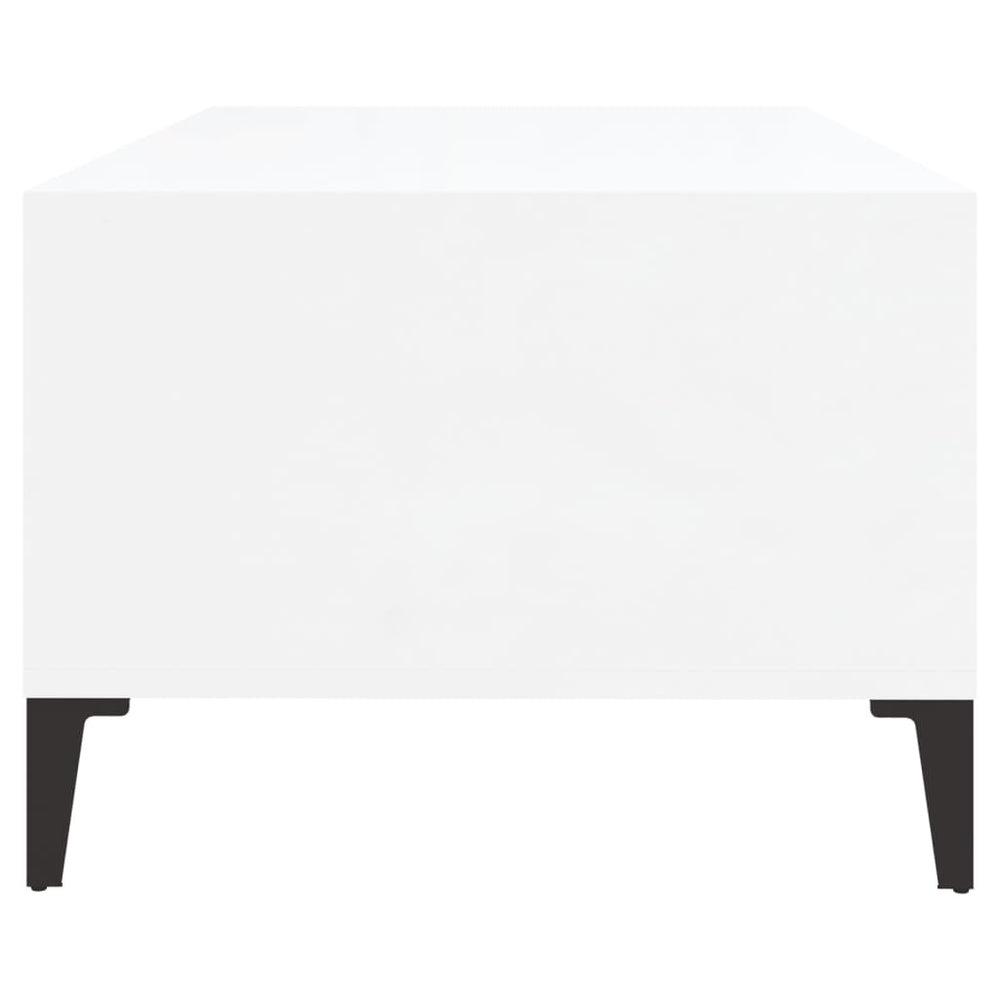 Salontafel 90x50x36,5 cm bewerkt hout hoogglans wit MeubelReus