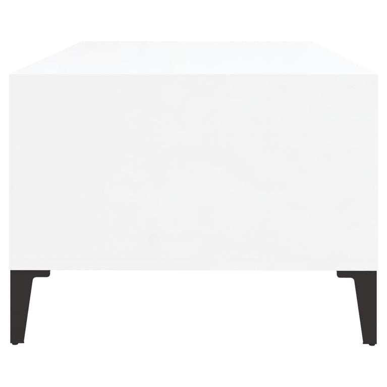 Salontafel 90x50x36,5 cm bewerkt hout hoogglans wit MeubelReus