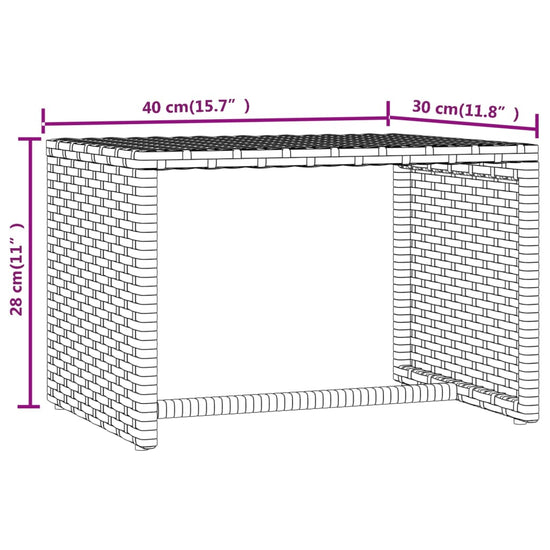Ligbed met tafel poly rattan grijs MeubelReus