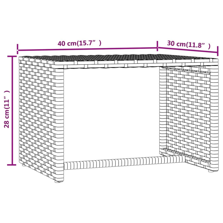Ligbedden 2 st met tafel poly rattan grijs MeubelReus