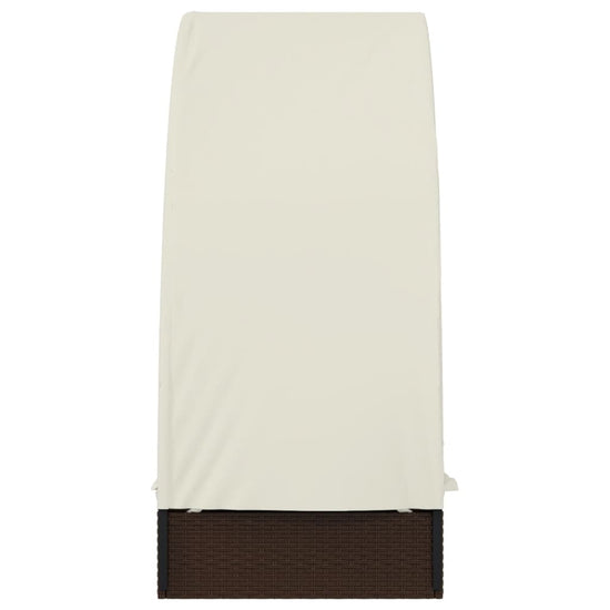 Ligbed met rond dak 211x57x140 cm poly rattan bruin MeubelReus