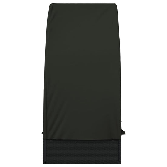 Ligbed met rond dak 211x57x140 cm poly rattan zwart MeubelReus