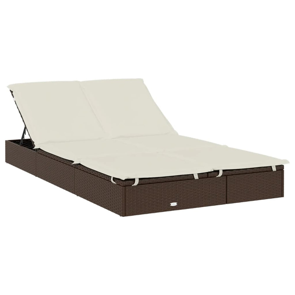 Ligbed 2-persoons met rond dak 211x112x140 cm poly rattan bruin MeubelReus