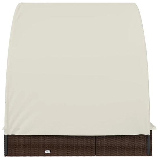 Ligbed 2-persoons met rond dak 211x112x140 cm poly rattan bruin MeubelReus