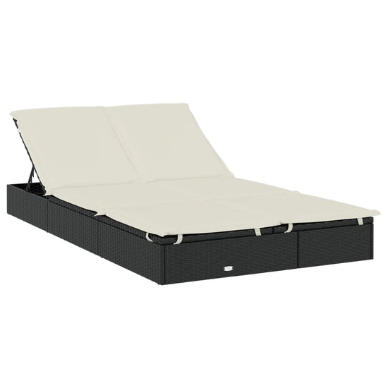 Ligbed 2-persoons met rond dak 211x112x140 cm poly rattan zwart MeubelReus