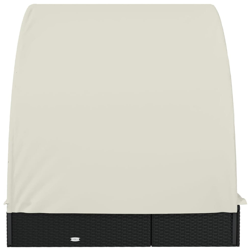 Ligbed 2-persoons met rond dak 211x112x140 cm poly rattan zwart MeubelReus