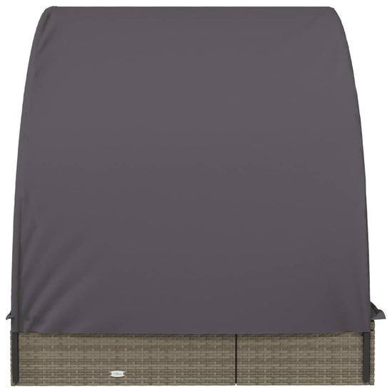 Ligbed 2-persoons met rond dak 211x112x140 cm poly rattan grijs MeubelReus