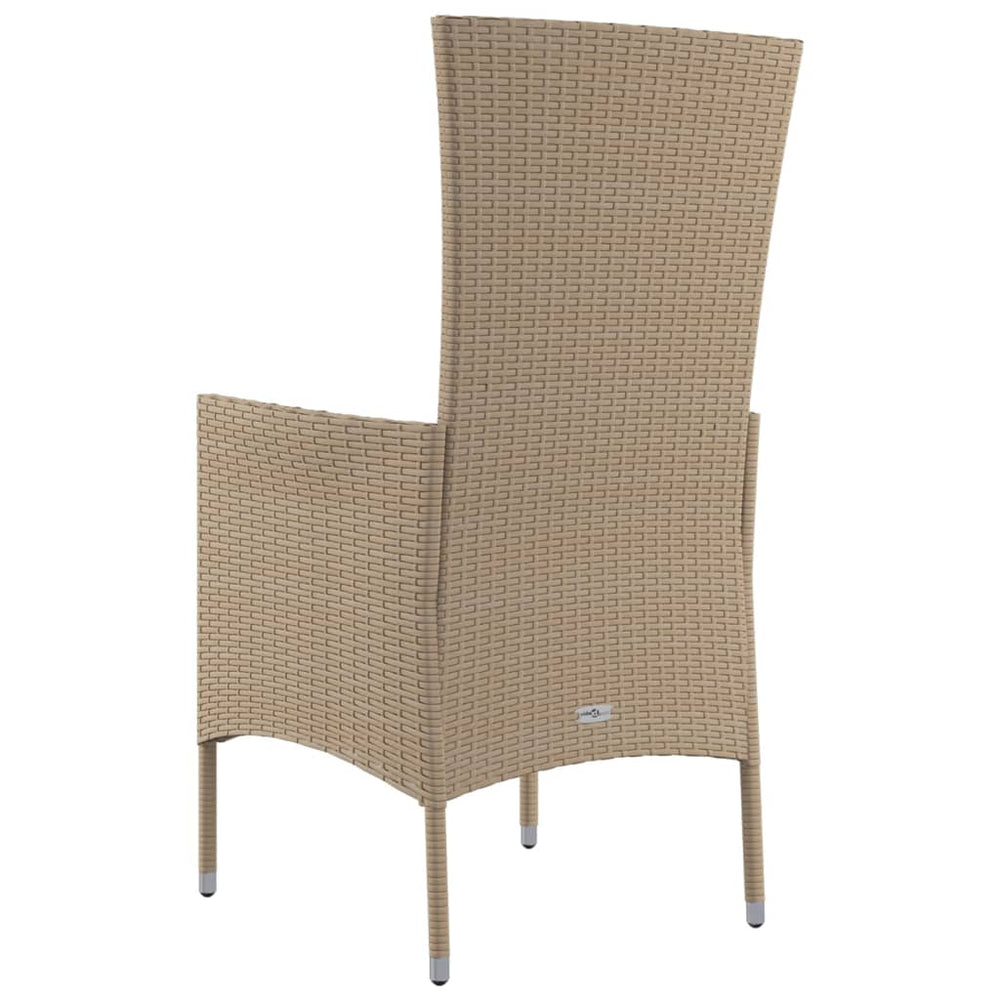 Tuinstoelen 2 st met kussens poly rattan beige MeubelReus