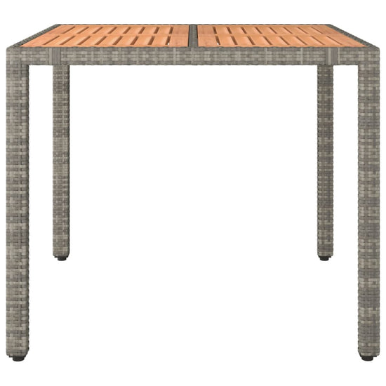 Tuintafel met houten blad poly ratten en acaciahout grijs MeubelReus