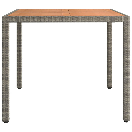 Tuintafel met houten blad poly ratten en acaciahout grijs MeubelReus