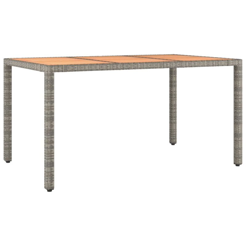 Tuintafel met houten blad poly ratten en acaciahout grijs MeubelReus
