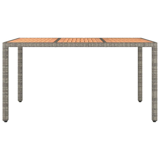 Tuintafel met houten blad poly ratten en acaciahout grijs MeubelReus