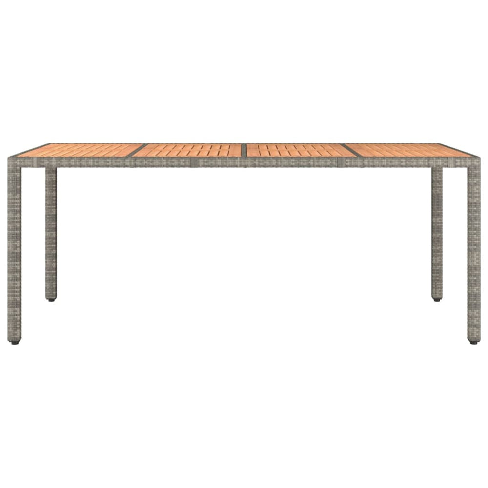 Tuintafel met houten blad poly ratten en acaciahout grijs MeubelReus