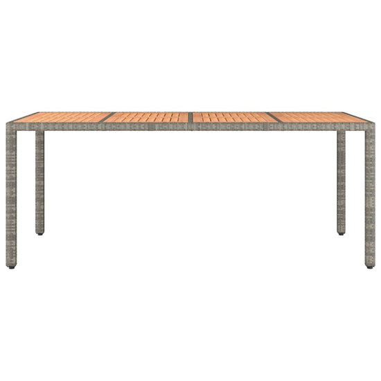 Tuintafel met houten blad poly ratten en acaciahout grijs MeubelReus