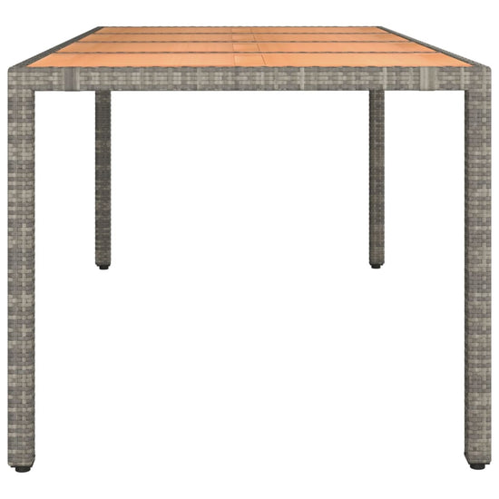 Tuintafel met houten blad poly ratten en acaciahout grijs MeubelReus