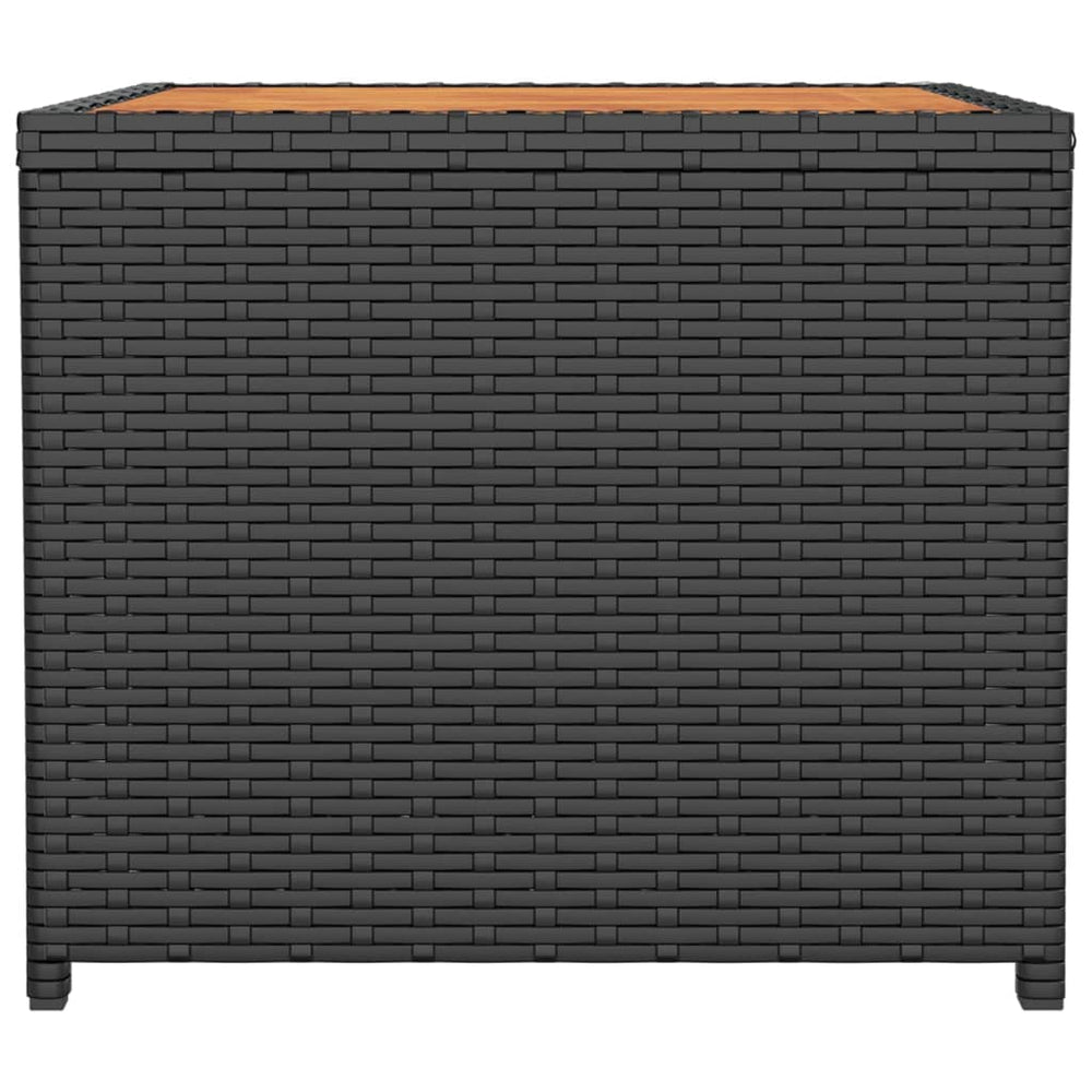 Salontafel met houten blad poly ratten en acaciahout zwart MeubelReus