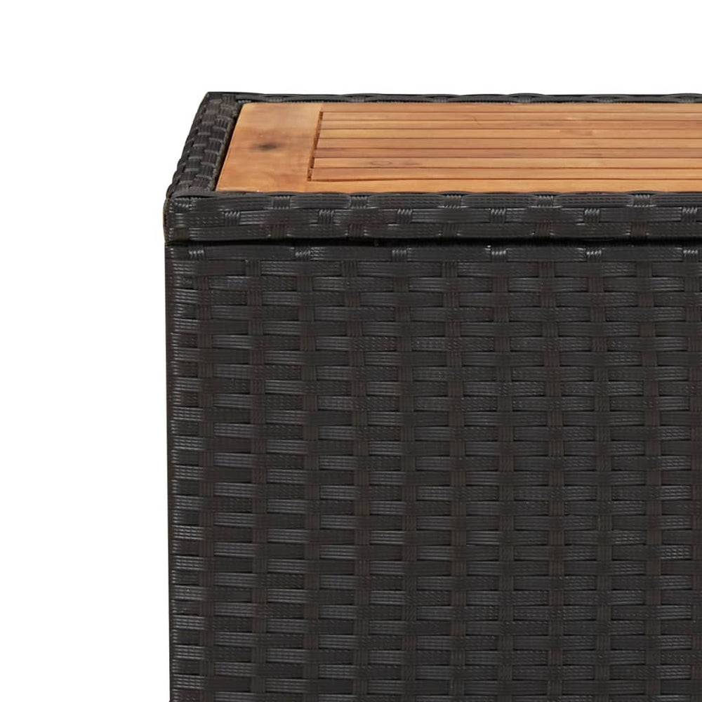 Salontafel met houten blad poly ratten en acaciahout zwart MeubelReus
