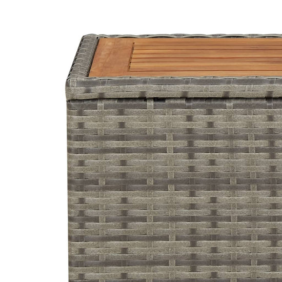 Salontafel met houten blad poly ratten massief acaciahout grijs MeubelReus