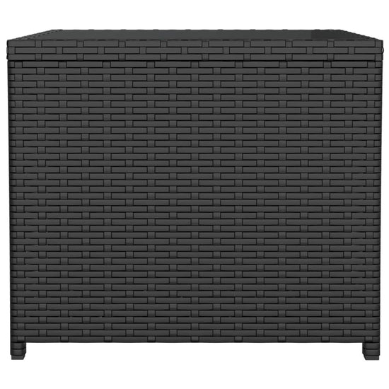 Salontafel met glazen blad poly rattan en gehard glas zwart MeubelReus
