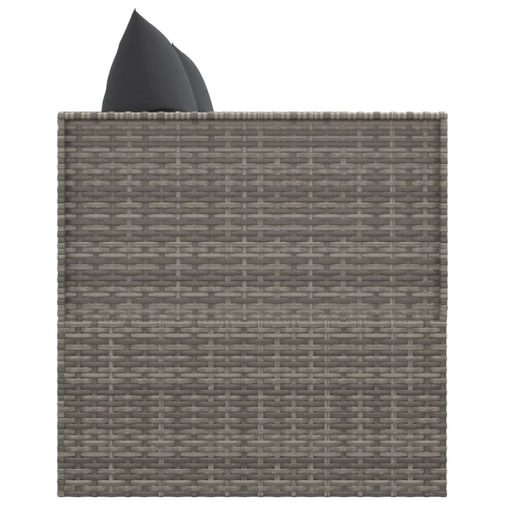 Loungebed met kussens poly rattan grijs MeubelReus