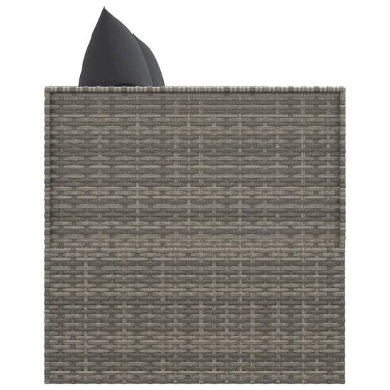 Loungebed met kussens poly rattan grijs MeubelReus