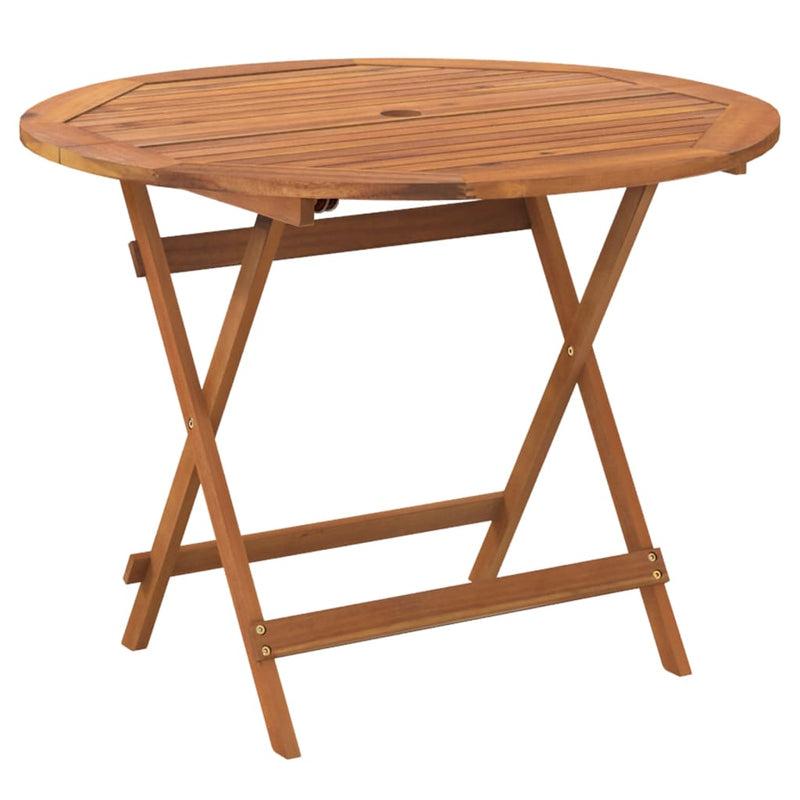 Tuintafel inklapbaar Ø 90x75 cm massief acaciahout