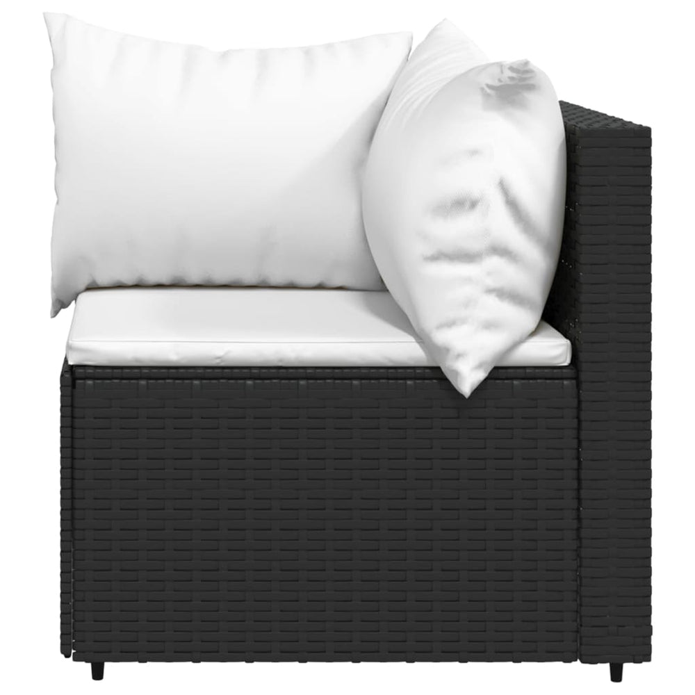 Tuinhoekbanken met kussens 2 st poly rattan zwart MeubelReus