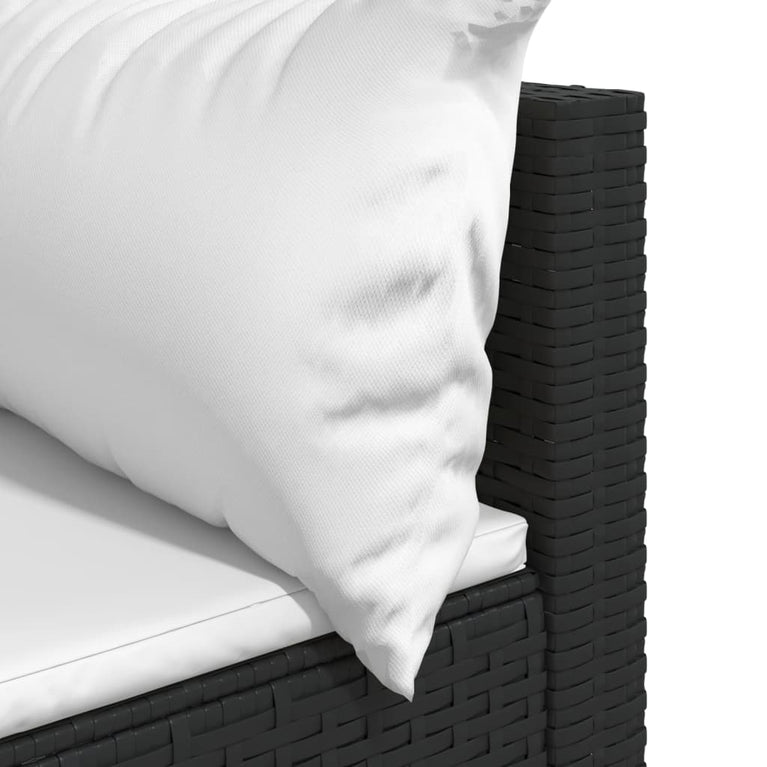 Tuinhoekbanken met kussens 2 st poly rattan zwart MeubelReus