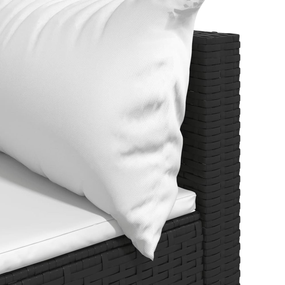 3-delige Loungeset met kussens poly rattan zwart MeubelReus