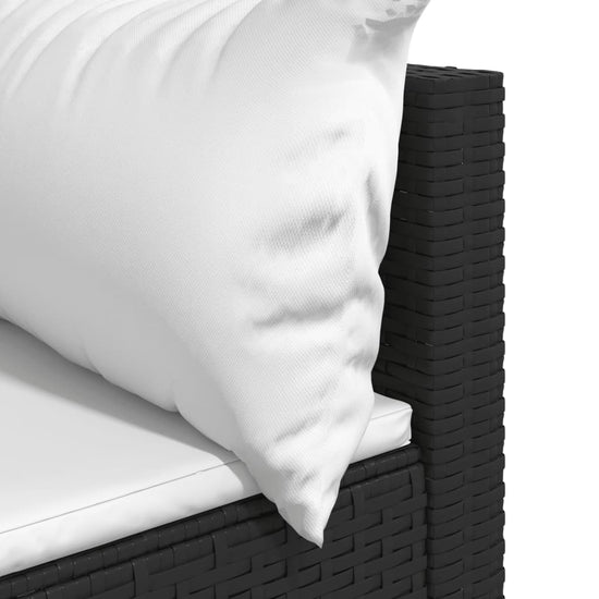 3-delige Loungeset met kussens poly rattan zwart MeubelReus