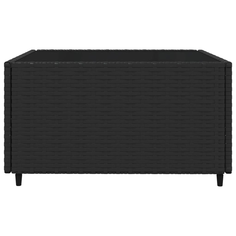 3-delige Loungeset met kussens poly rattan zwart MeubelReus