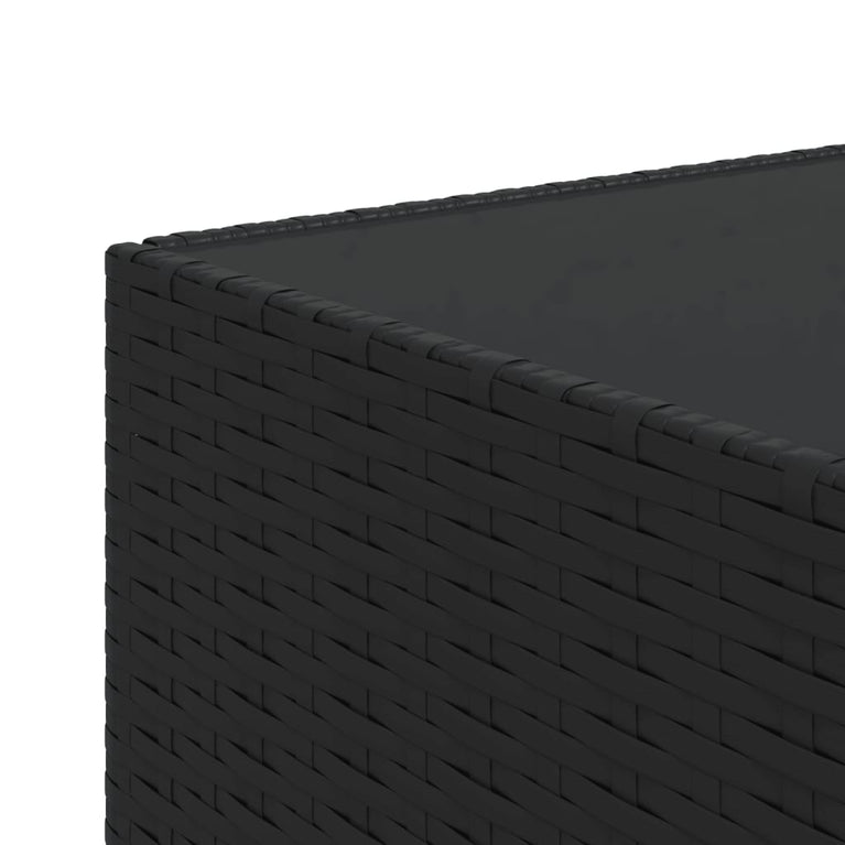 3-delige Loungeset met kussens poly rattan zwart MeubelReus