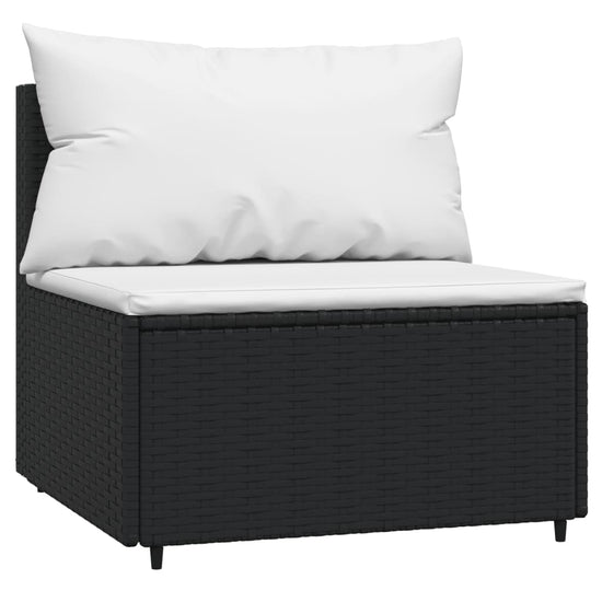 3-delige Loungeset met kussens poly rattan zwart MeubelReus