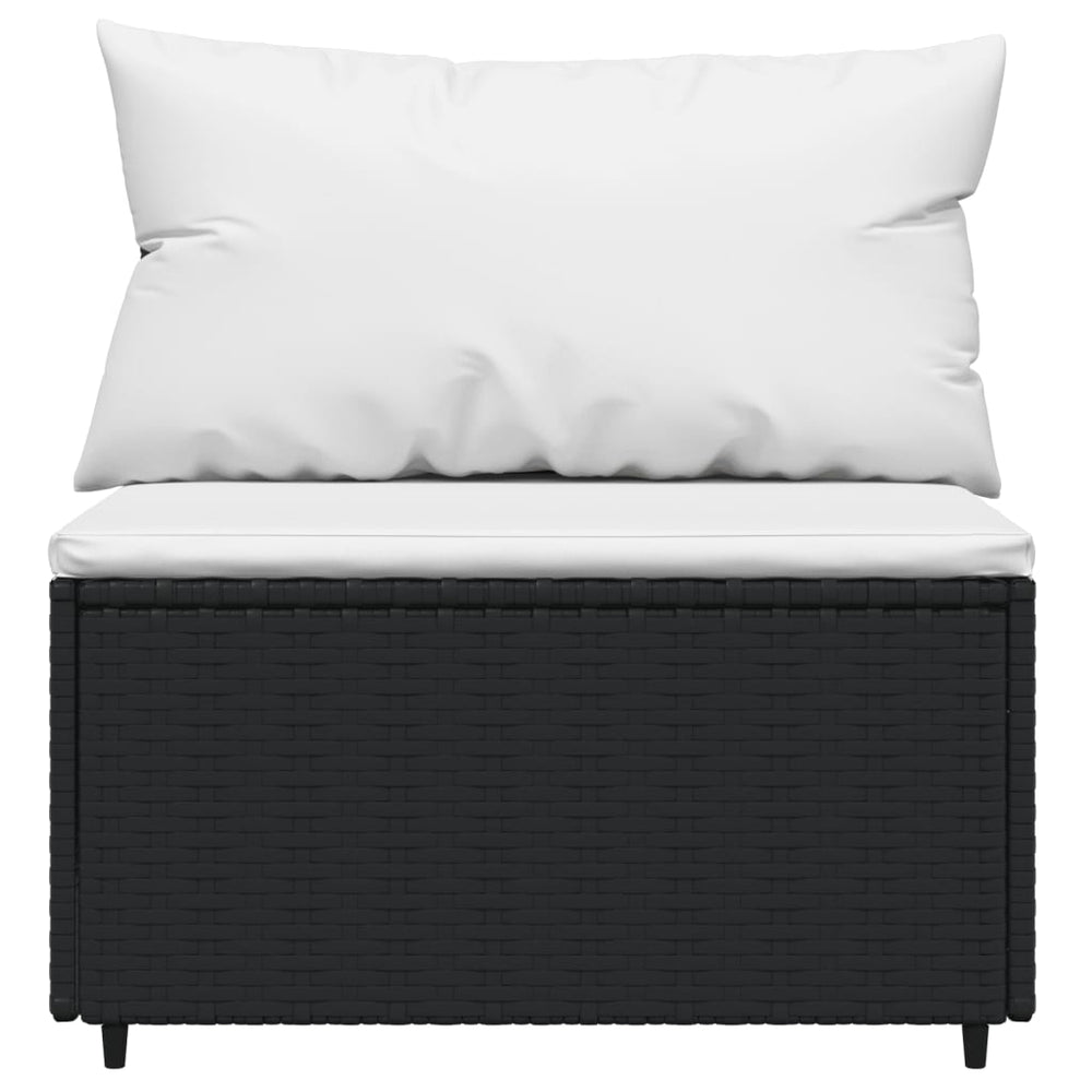 3-delige Loungeset met kussens poly rattan zwart MeubelReus