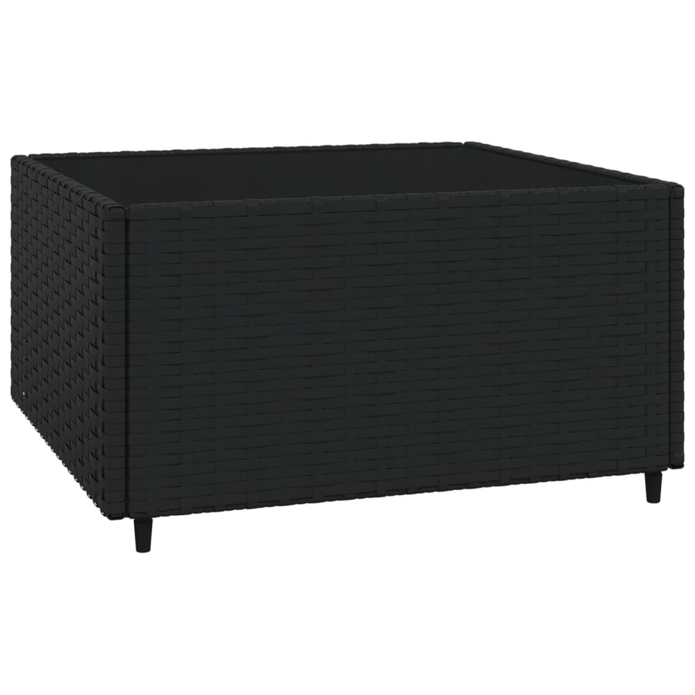 4-delige Loungeset met kussens poly rattan zwart MeubelReus