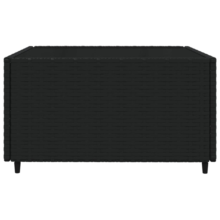 4-delige Loungeset met kussens poly rattan zwart MeubelReus