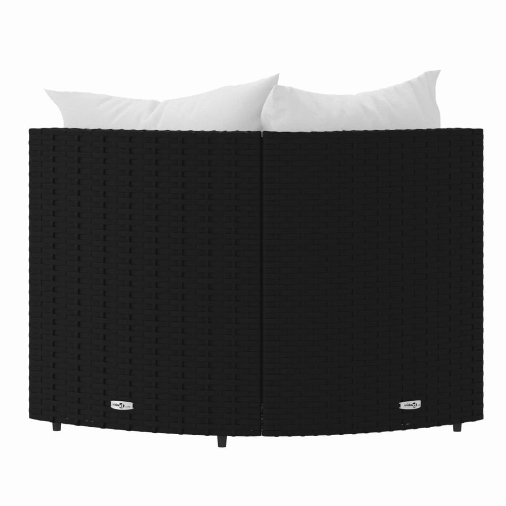 Tuinhoekbanken met kussens 2 st poly rattan zwart MeubelReus
