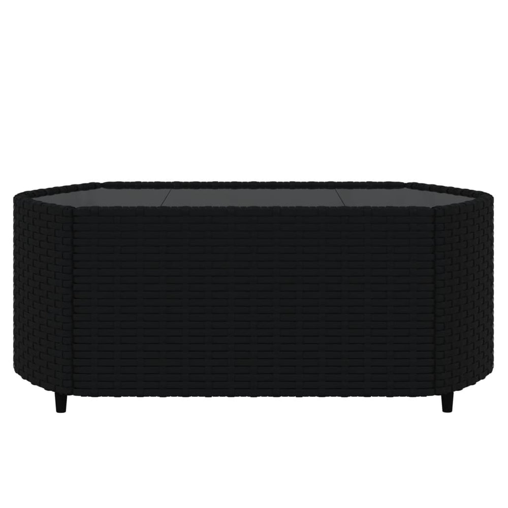 3-delige Loungeset met kussens poly rattan zwart MeubelReus