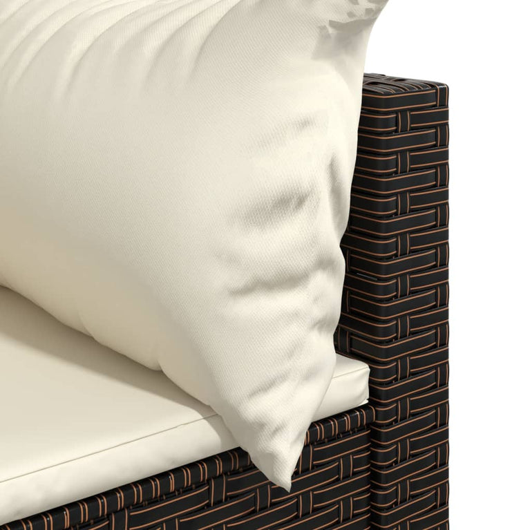 Tuinhoekbanken met kussens 2 st poly rattan bruin MeubelReus