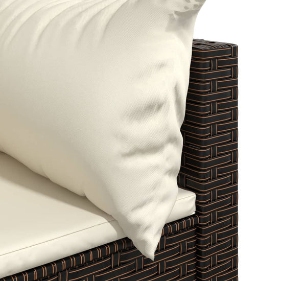 3-delige Loungeset met kussens poly rattan bruin MeubelReus