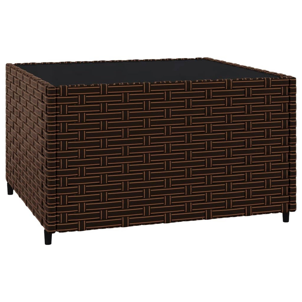 3-delige Loungeset met kussens poly rattan bruin MeubelReus