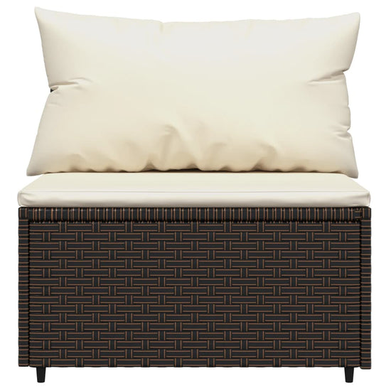 3-delige Loungeset met kussens poly rattan bruin MeubelReus