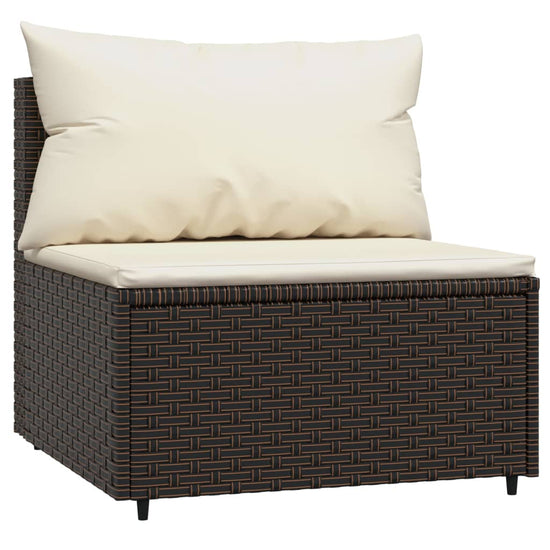 4-delige Loungeset met kussens poly rattan bruin MeubelReus