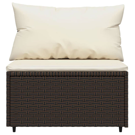4-delige Loungeset met kussens poly rattan bruin MeubelReus