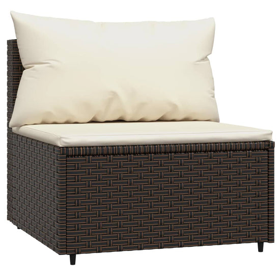 3-delige Loungeset met kussens poly rattan bruin MeubelReus