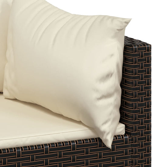 3-delige Loungeset met kussens poly rattan bruin MeubelReus