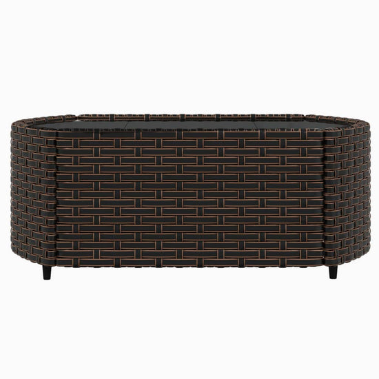 3-delige Loungeset met kussens poly rattan bruin MeubelReus