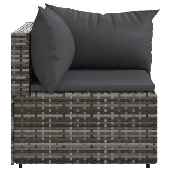 Tuinhoekbanken met kussens 2 st poly rattan grijs MeubelReus