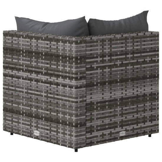 Tuinhoekbanken met kussens 2 st poly rattan grijs MeubelReus